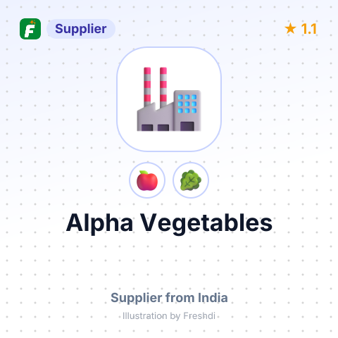 Alpha Vegetables  – summary card, no photo uploaded yet
