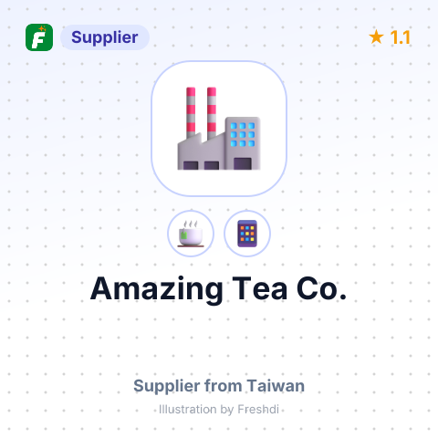 Amazing Tea Co.  – summary card, no photo uploaded yet