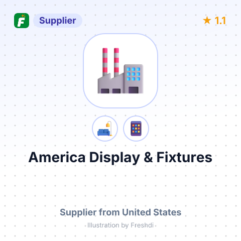 America Display & Fixtures – summary card, no photo uploaded yet
