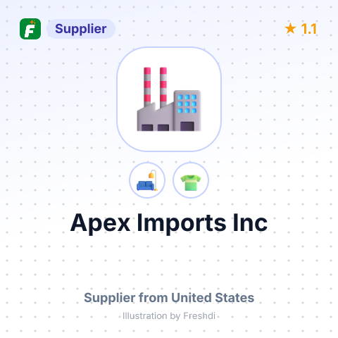 Apex Imports Inc – summary card, no photo uploaded yet