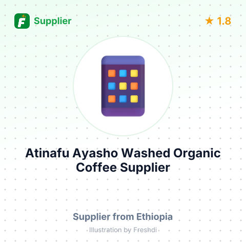 Atinafu Ayasho  Washed Organic  Coffee Supplier – summary card, no photo uploaded yet