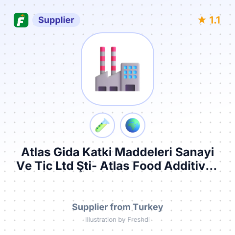 Atlas Gida Katki Maddeleri Sanayi Ve Tic Ltd Şti- Atlas Food Additives Industry Ltd – summary card, no photo uploaded yet
