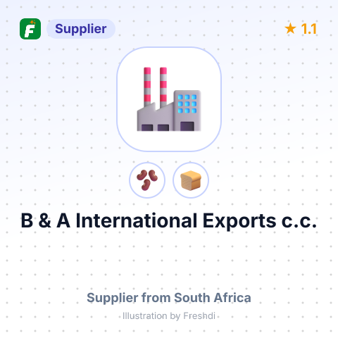 B & A International Exports c.c. – summary card, no photo uploaded yet