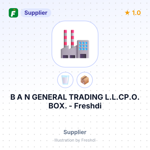 B A N GENERAL TRADING L.L.CP.O. BOX. – summary card, no photo uploaded yet