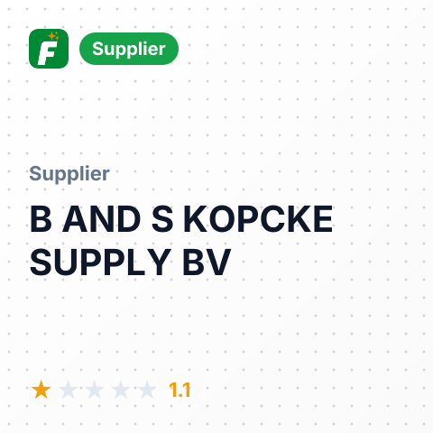 B AND S KOPCKE SUPPLY BV – summary card, no photo uploaded yet