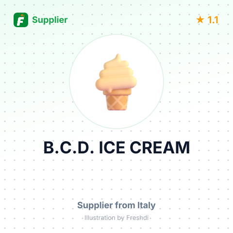 B.C.D. ICE CREAM – summary card, no photo uploaded yet