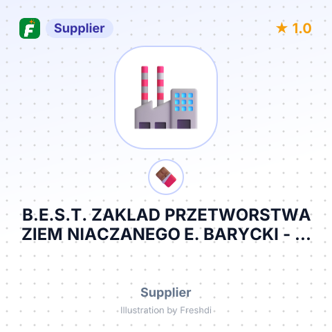 B.E.S.T. ZAKLAD PRZETWORSTWA ZIEM NIACZANEGO E. BARYCKI - B. BARYCKI SPOLKA JAWNA – summary card, no photo uploaded yet