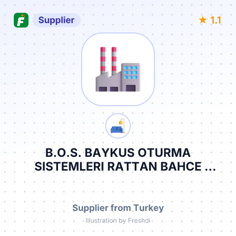 B.O.S. BAYKUS OTURMA SISTEMLERI RATTAN BAHCE MOBILYALARI IMALAT DEKORASYON ITHALAT IHRACAT SANAYI VE TICARET LIMITED SIRKETI – summary card, no photo uploaded yet