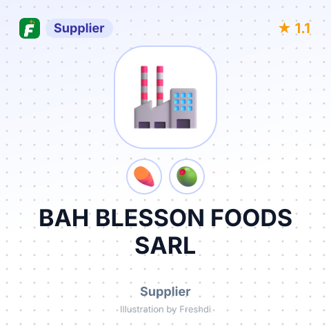 BAH BLESSON FOODS SARL – summary card, no photo uploaded yet