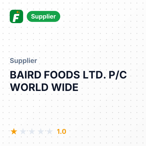 BAIRD FOODS LTD. P/C WORLD WIDE – summary card, no photo uploaded yet