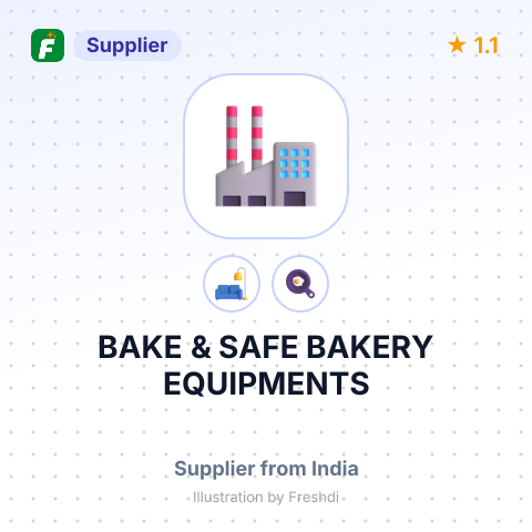 BAKE & SAFE BAKERY EQUIPMENTS – summary card, no photo uploaded yet