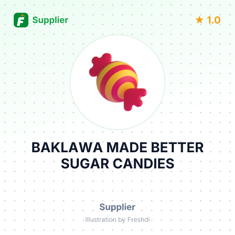 BAKLAWA MADE BETTER SUGAR CANDIES – summary card, no photo uploaded yet