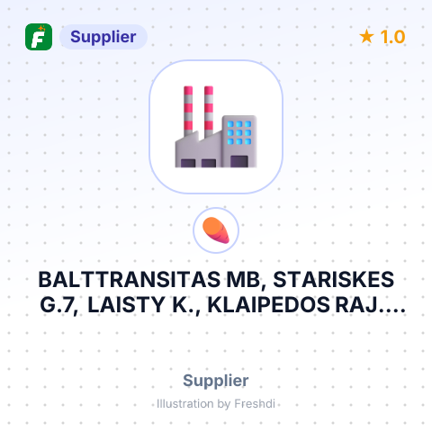 BALTTRANSITAS MB, STARISKES G.7, LAISTY K., KLAIPEDOS RAJ., LITHUANIA – summary card, no photo uploaded yet
