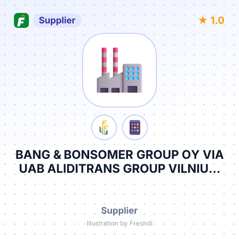 BANG & BONSOMER GROUP OY VIA UAB ALIDITRANS GROUP VILNIUS, LITHUANIA – summary card, no photo uploaded yet