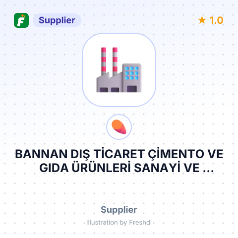 BANNAN DIŞ TİCARET ÇİMENTO VE GIDA ÜRÜNLERİ SANAYİ VE TİCARET LİMİTED ŞİRKETİ – summary card, no photo uploaded yet