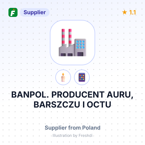BANPOL. PRODUCENT AURU, BARSZCZU I OCTU – summary card, no photo uploaded yet