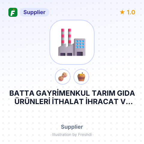 BATTA GAYRİMENKUL TARIM GIDA ÜRÜNLERİ İTHALAT İHRACAT VE TİCARET LİMİTED ŞİRKETİ – summary card, no photo uploaded yet