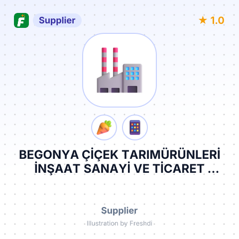 BEGONYA ÇİÇEK TARIMÜRÜNLERİ İNŞAAT SANAYİ VE TİCARET LİMİTED ŞİRKETİ – summary card, no photo uploaded yet