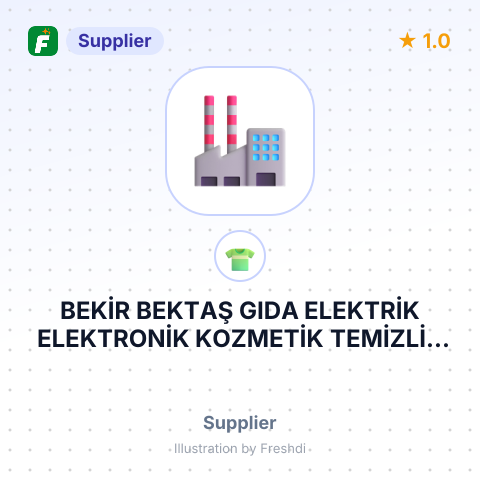 BEKİR BEKTAŞ GIDA ELEKTRİK ELEKTRONİK KOZMETİK TEMİZLİK ÜRÜNLERİ TEKSTİL NAKLİYE İNŞAAT İTHALAT İHRACAT SANAYİ VE TİCARET LİMİTED ŞİRKETİ – summary card, no photo uploaded yet
