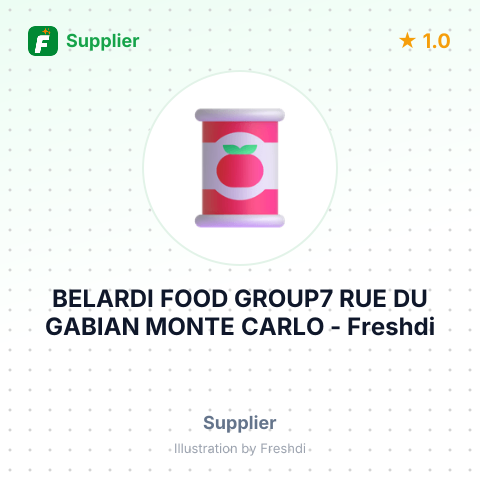 BELARDI FOOD GROUP7 RUE DU GABIAN MONTE CARLO – summary card, no photo uploaded yet
