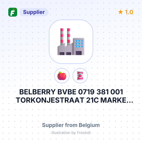 BELBERRY BVBE 0719 381 001 TORKONJESTRAAT 21C MARKE 8510 BELGIUM – summary card, no photo uploaded yet