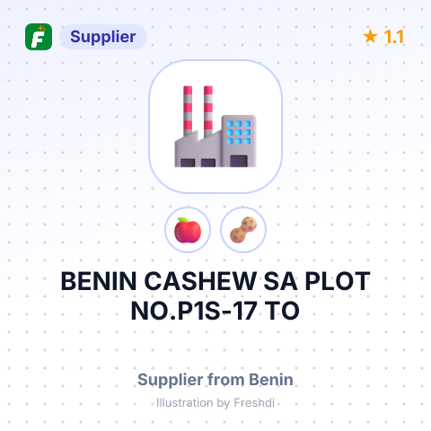 BENIN CASHEW SA PLOT NO.P1S-17 TO – summary card, no photo uploaded yet