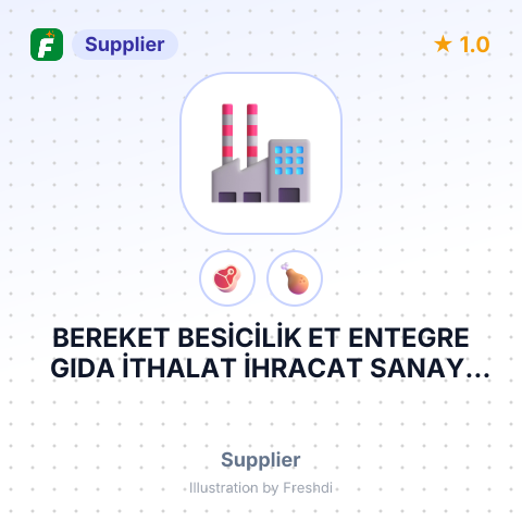 BEREKET BESİCİLİK ET ENTEGRE GIDA İTHALAT İHRACAT SANAYİ VE TİCARET LİMİTED ŞİRKETİ – summary card, no photo uploaded yet