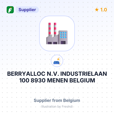 BERRYALLOC N.V. INDUSTRIELAAN 100 8930 MENEN BELGIUM – summary card, no photo uploaded yet