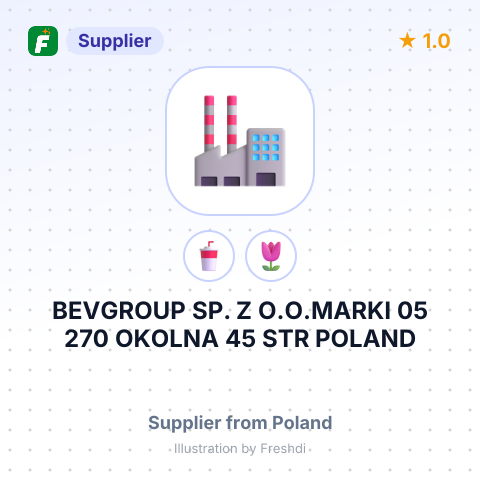 BEVGROUP SP. Z O.O.MARKI 05 270 OKOLNA 45 STR POLAND – summary card, no photo uploaded yet