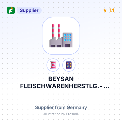 BEYSAN FLEISCHWARENHERSTLG.- DÖNERPRODUKTION UND FLEISCHGROSSHANDEL - – summary card, no photo uploaded yet