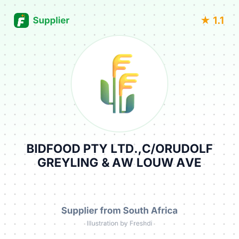 BIDFOOD PTY LTD.,C/ORUDOLF GREYLING & AW LOUW AVE – summary card, no photo uploaded yet