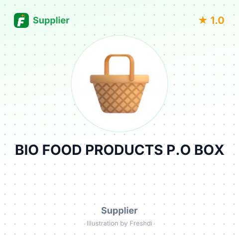 BIO FOOD PRODUCTS P.O BOX – summary card, no photo uploaded yet