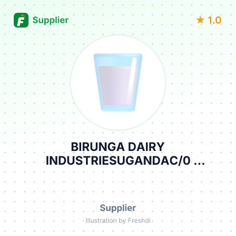BIRUNGA DAIRY INDUSTRIESUGANDAC/0 DOMATRADE LTD – summary card, no photo uploaded yet