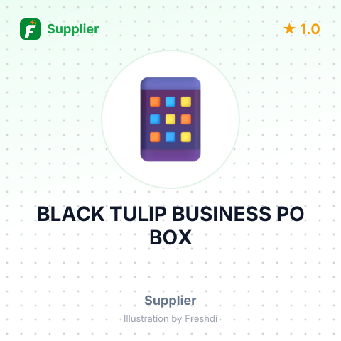BLACK TULIP BUSINESS PO BOX – summary card, no photo uploaded yet