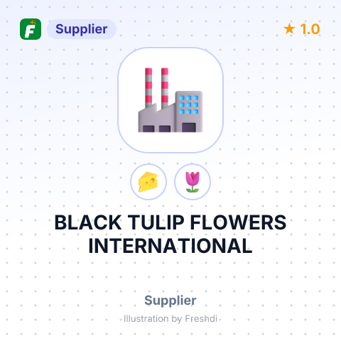 BLACK TULIP FLOWERS INTERNATIONAL – summary card, no photo uploaded yet