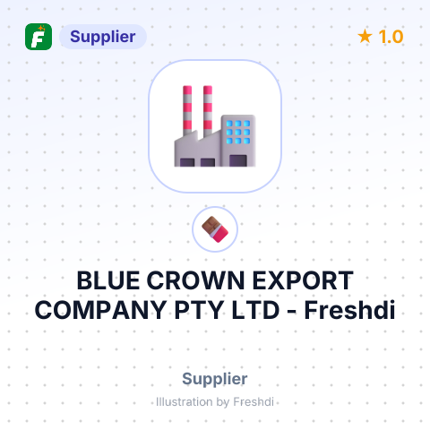 BLUE CROWN EXPORT COMPANY PTY LTD – summary card, no photo uploaded yet