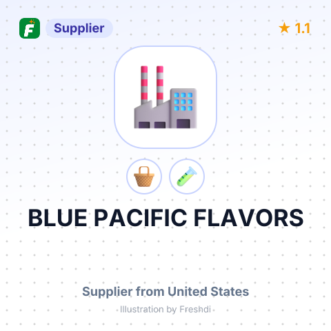 BLUE PACIFIC FLAVORS – summary card, no photo uploaded yet