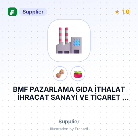 BMF PAZARLAMA GIDA İTHALAT İHRACAT SANAYİ VE TİCARET LİMİTED ŞİRKETİ – summary card, no photo uploaded yet