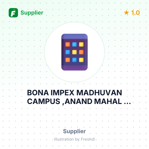 BONA IMPEX MADHUVAN CAMPUS ,ANAND MAHAL ROADDAJAN SURATGUJARAT – summary card, no photo uploaded yet