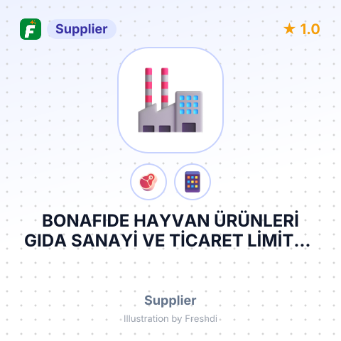 BONAFIDE HAYVAN ÜRÜNLERİ GIDA SANAYİ VE TİCARET LİMİTED ŞİRKETİ – summary card, no photo uploaded yet