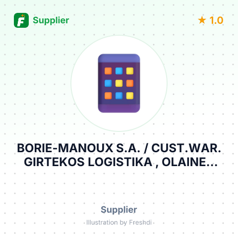 BORIE-MANOUX S.A. / CUST.WAR. GIRTEKOS LOGISTIKA , OLAINES PAG., RIGAS RAJ., LATVIA – summary card, no photo uploaded yet
