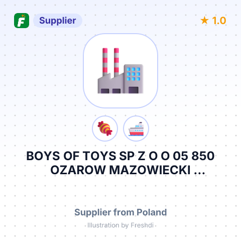 BOYS OF TOYS SP Z O O 05 850 OZAROW MAZOWIECKI POZNANSKA 484 ПОЛЬЩА – summary card, no photo uploaded yet