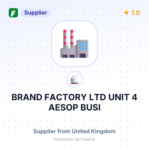 BRAND FACTORY LTD UNIT 4,AESOP BUSI – summary card, no photo uploaded yet