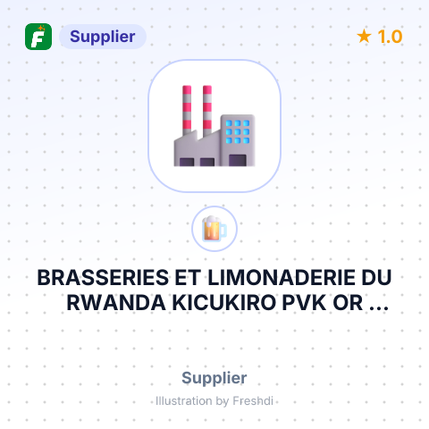 BRASSERIES ET LIMONADERIE DU RWANDA KICUKIRO PVK OR NYAMYUMBA GISENYI – summary card, no photo uploaded yet