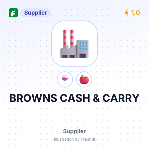 BROWNS CASH & CARRY – summary card, no photo uploaded yet