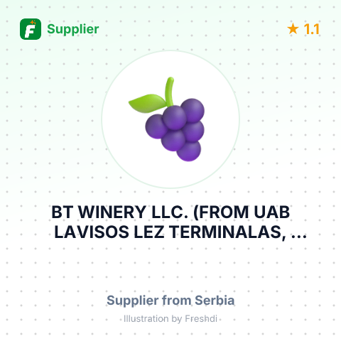 BT WINERY LLC. (FROM UAB LAVISOS LEZ TERMINALAS, TERMINALO 6, BIRULISKES, KAUNO R., LITHUANIA) – summary card, no photo uploaded yet