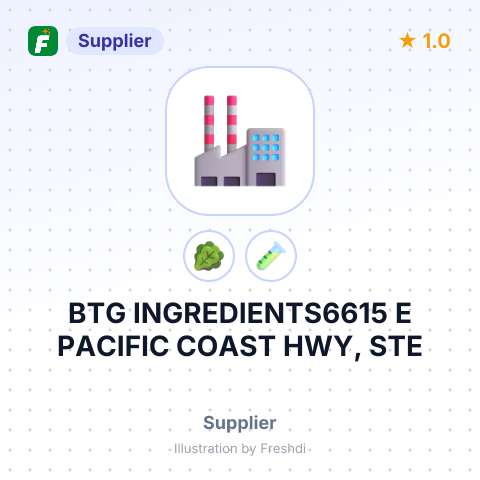 BTG INGREDIENTS6615 E PACIFIC COAST HWY, STE – summary card, no photo uploaded yet