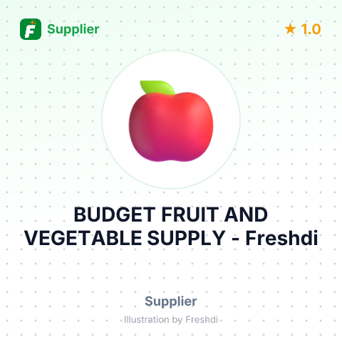 BUDGET FRUIT AND VEGETABLE SUPPLY – summary card, no photo uploaded yet