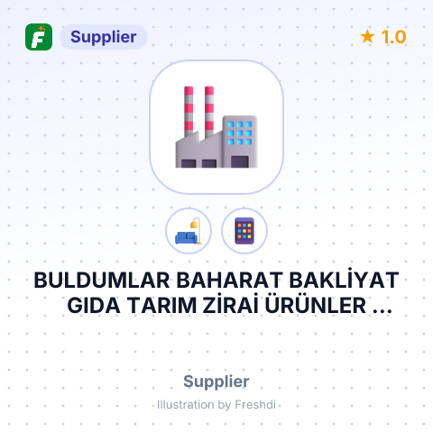 BULDUMLAR BAHARAT BAKLİYAT GIDA TARIM ZİRAİ ÜRÜNLER TAŞIMACILIK OTOMOTİV İNŞAAT YAZILIM TURİZM METAL MAKİNA SANAYİ TİCARET LİMİTED ŞİRKETİ – summary card, no photo uploaded yet