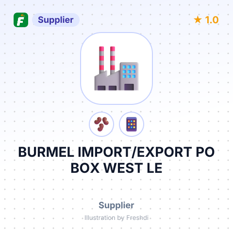 BURMEL IMPORT/EXPORT PO BOX WEST LE – summary card, no photo uploaded yet